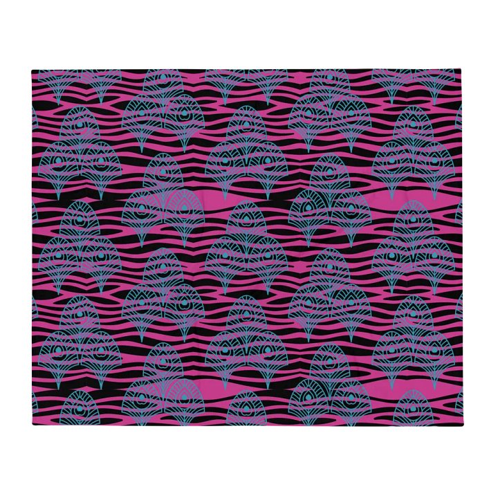 Pink Peacock Feathers Paradise Throw Blanket product image (2)