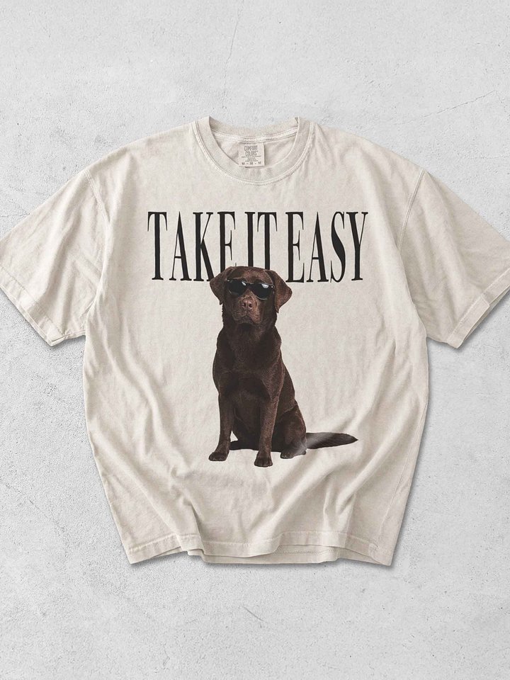 Take It Easy '90s Pop Vintage-Style T-Shirt for Labrador Retriever(Chocolate) Lovers product image (1)