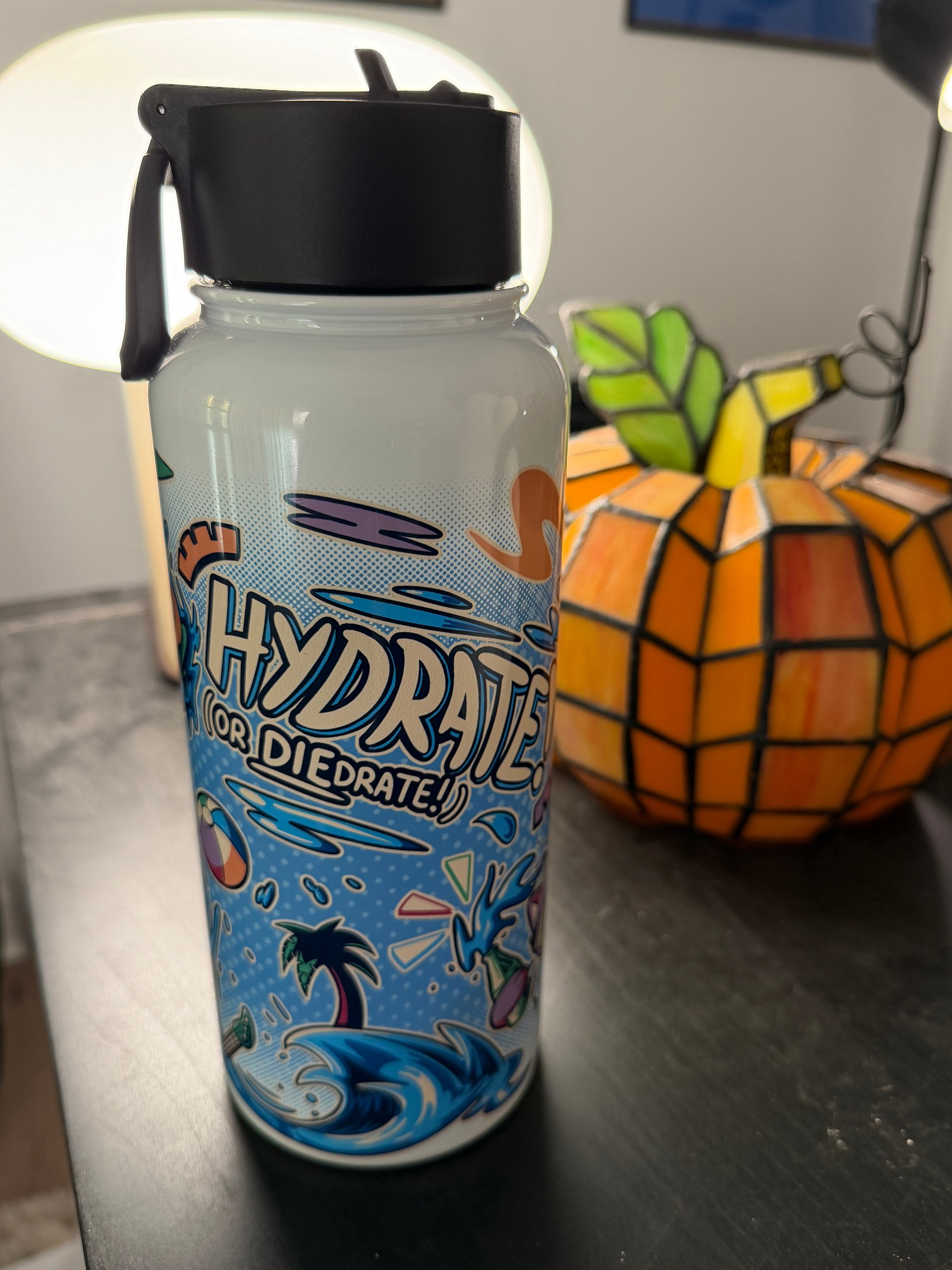 Hydrate (or DIEdrate) | Flip Straw Water Bottle product image (5)