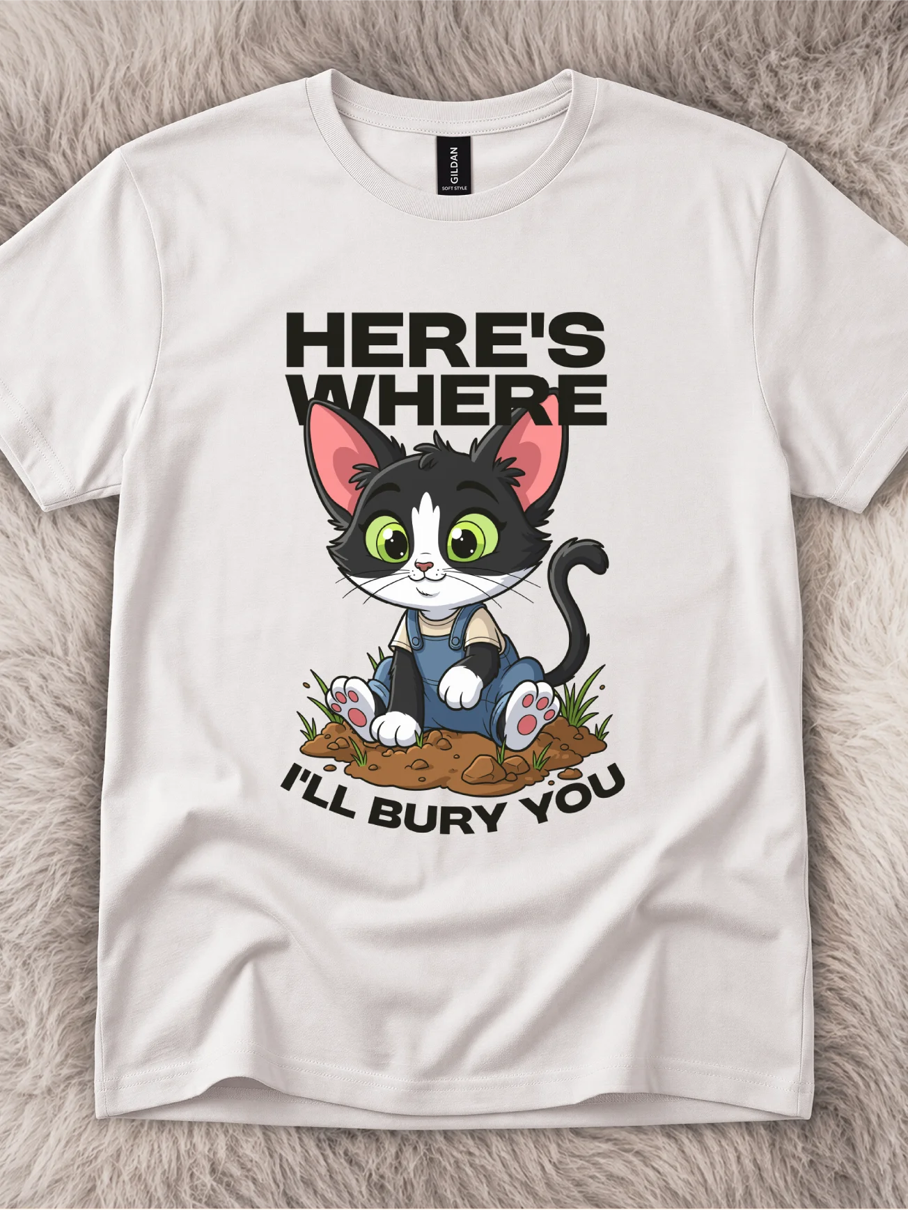 Here's Where I'll Bury You Tuxedo Cat Shirt product image (1)