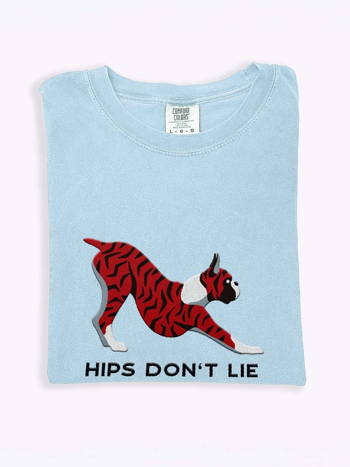 Hips Don't Lie T-Shirt(Embroidered) of a Boxer(Brindle, Cropped Ears) product image (1)