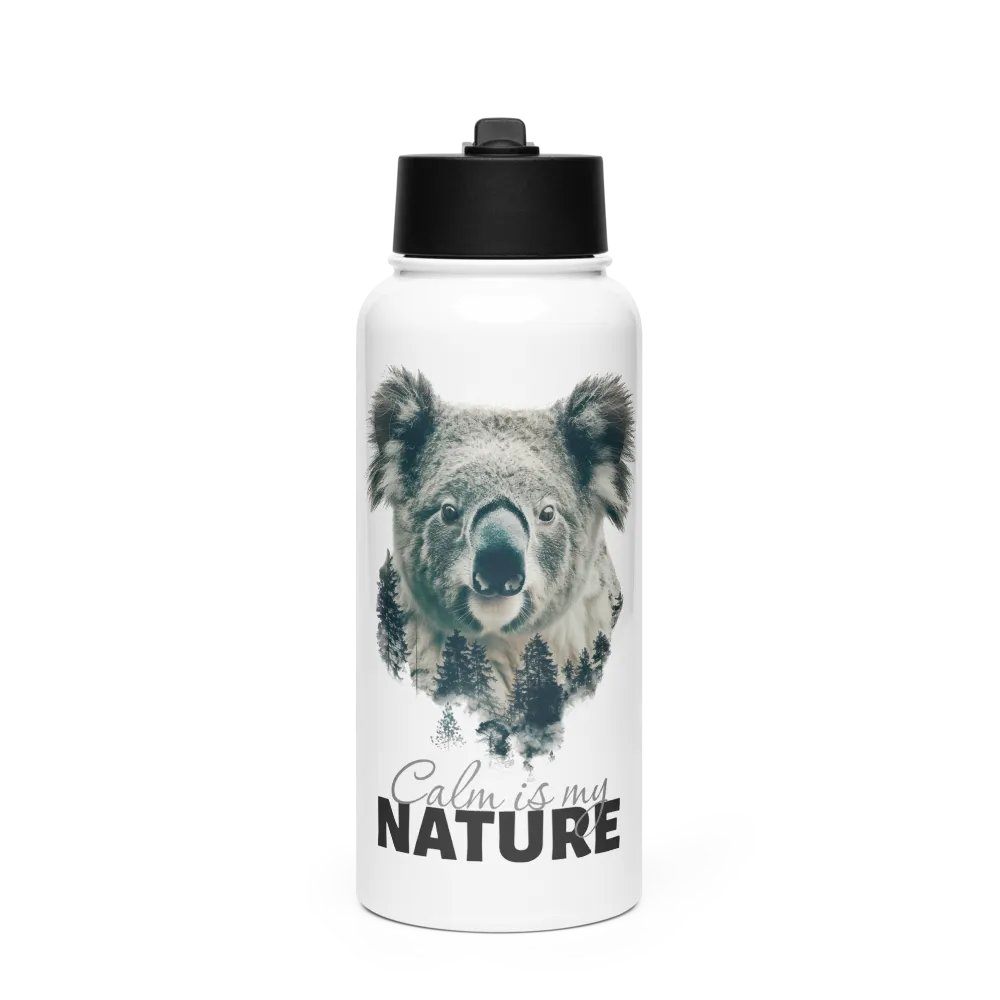 "Calm is my Nature" Koala Forest Stainless Steel Water Bottle product image (1)