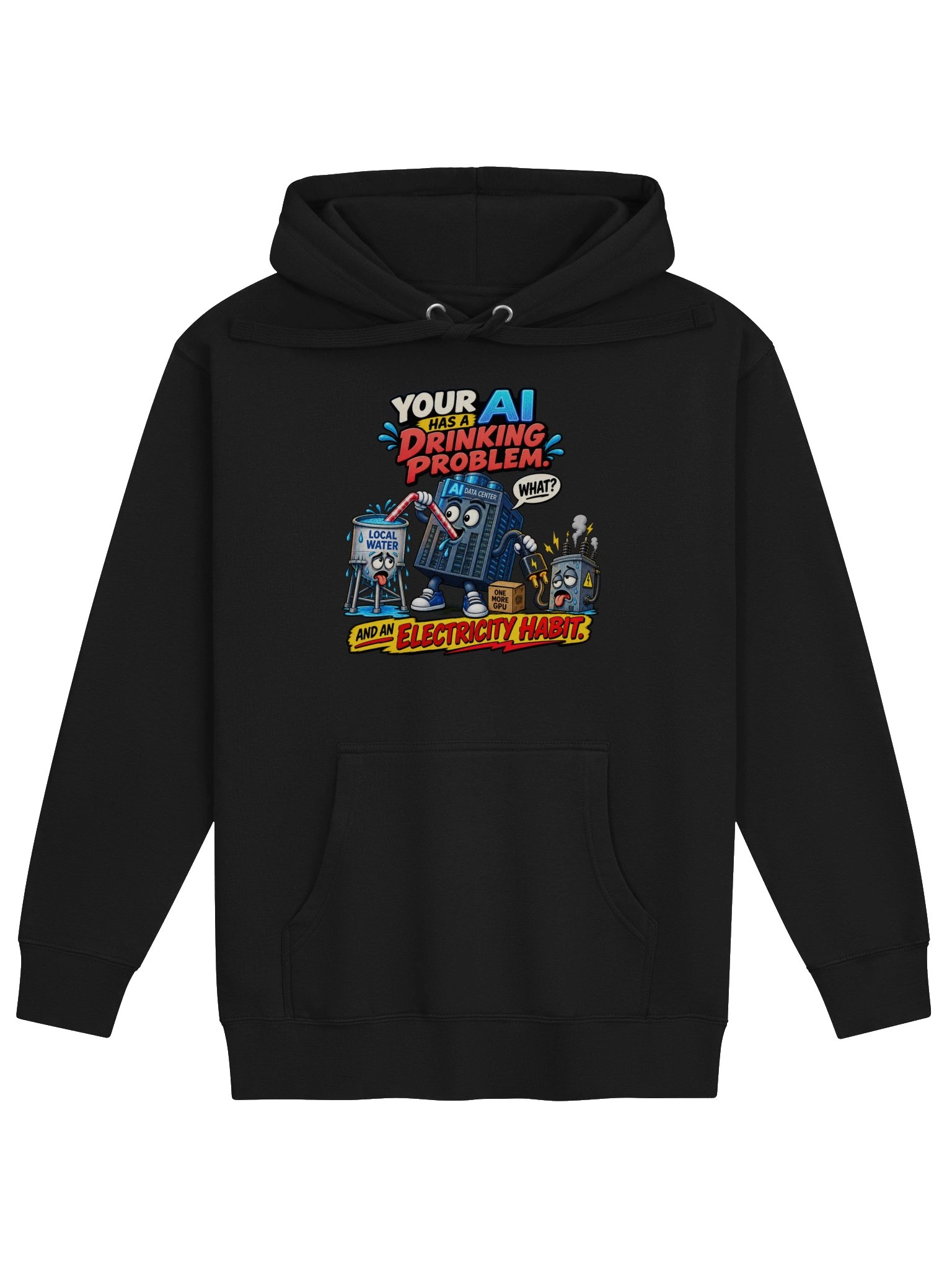 YOUR AI HAS A DRINKING PROBLEM — And an Electricity Habit - Hoodie product image (1)
