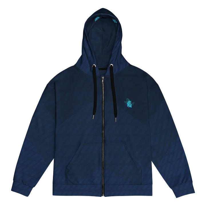 Sweat à capuche zippé à rayures cyan minuit PU MANATU product image (1)