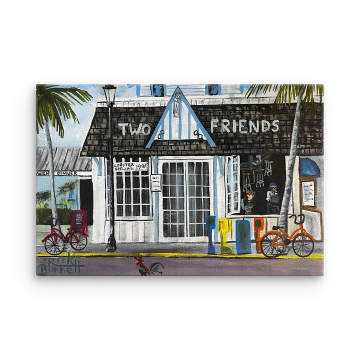 Rick Burnett Two Friends Karaoke Thin Canvas Print product image (2)