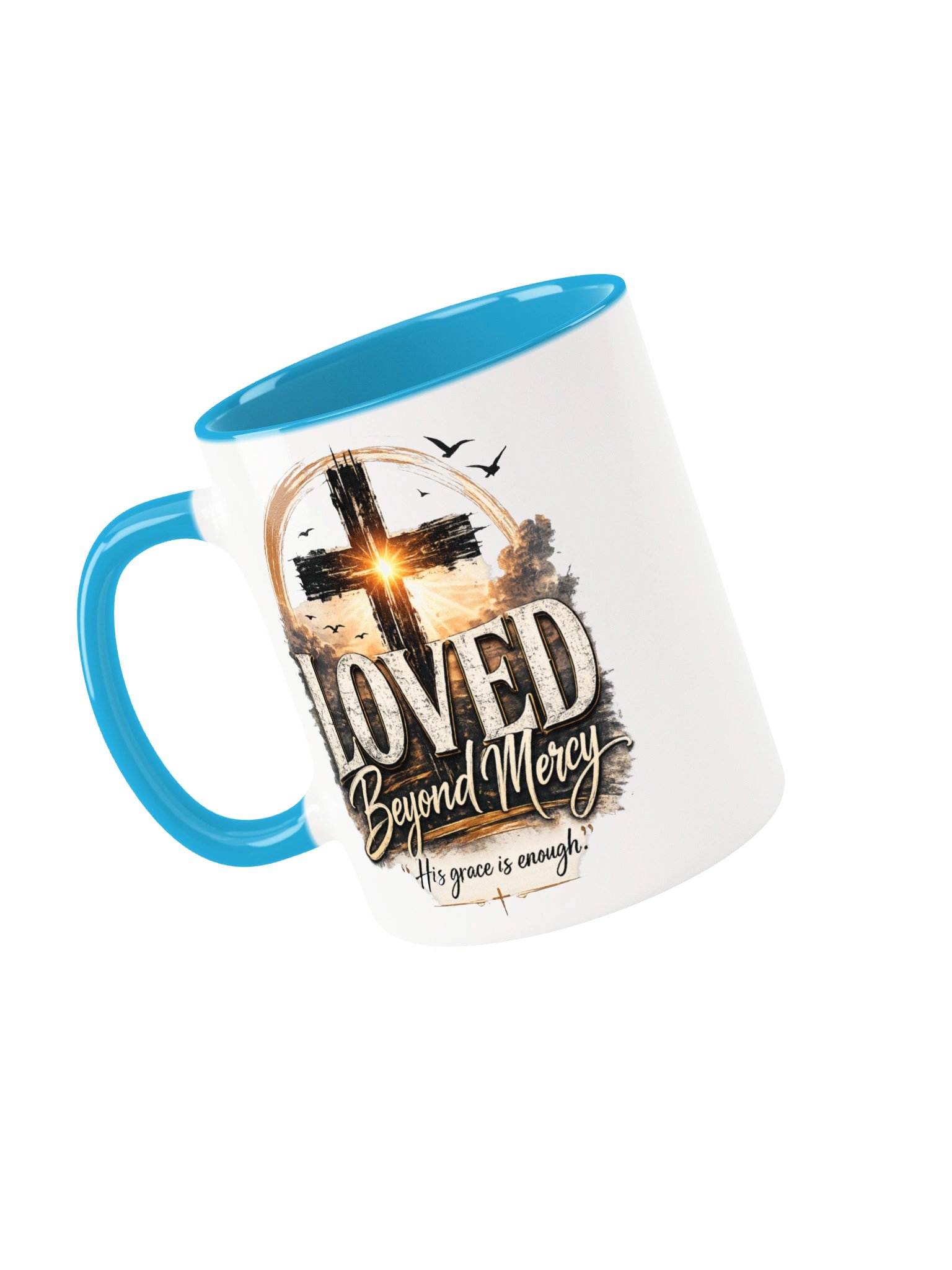 Loved Beyond Mercy Christian Coffee Mug – His Grace Is Enough | Inspirational Faith Gift | Kingdom Life Co. product image (4)
