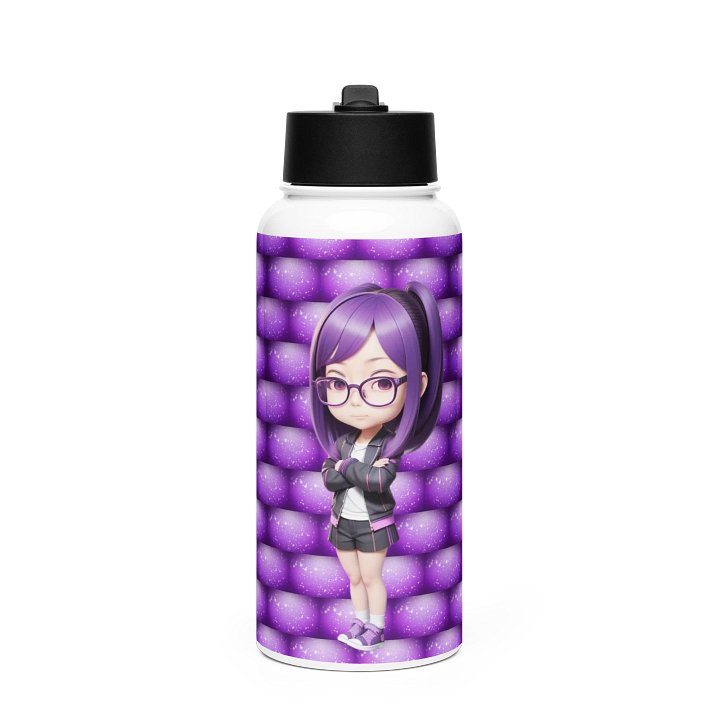 (PURPLE CHIBI) K Stainless Steel Water Bottle with a Straw Lid product image (1)