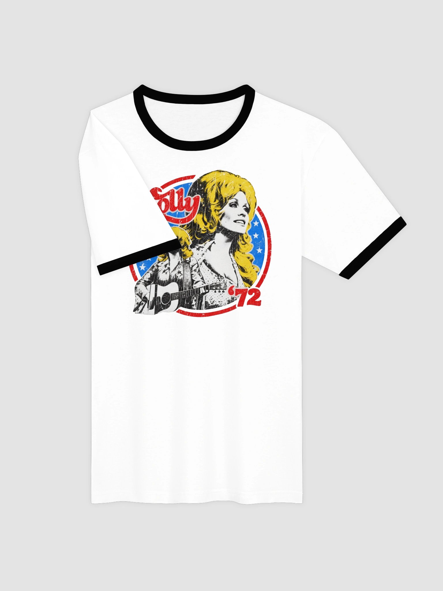 Retro Dolly 72 Ringer Tee Vintage 70s Country Music Shirt product image (2)