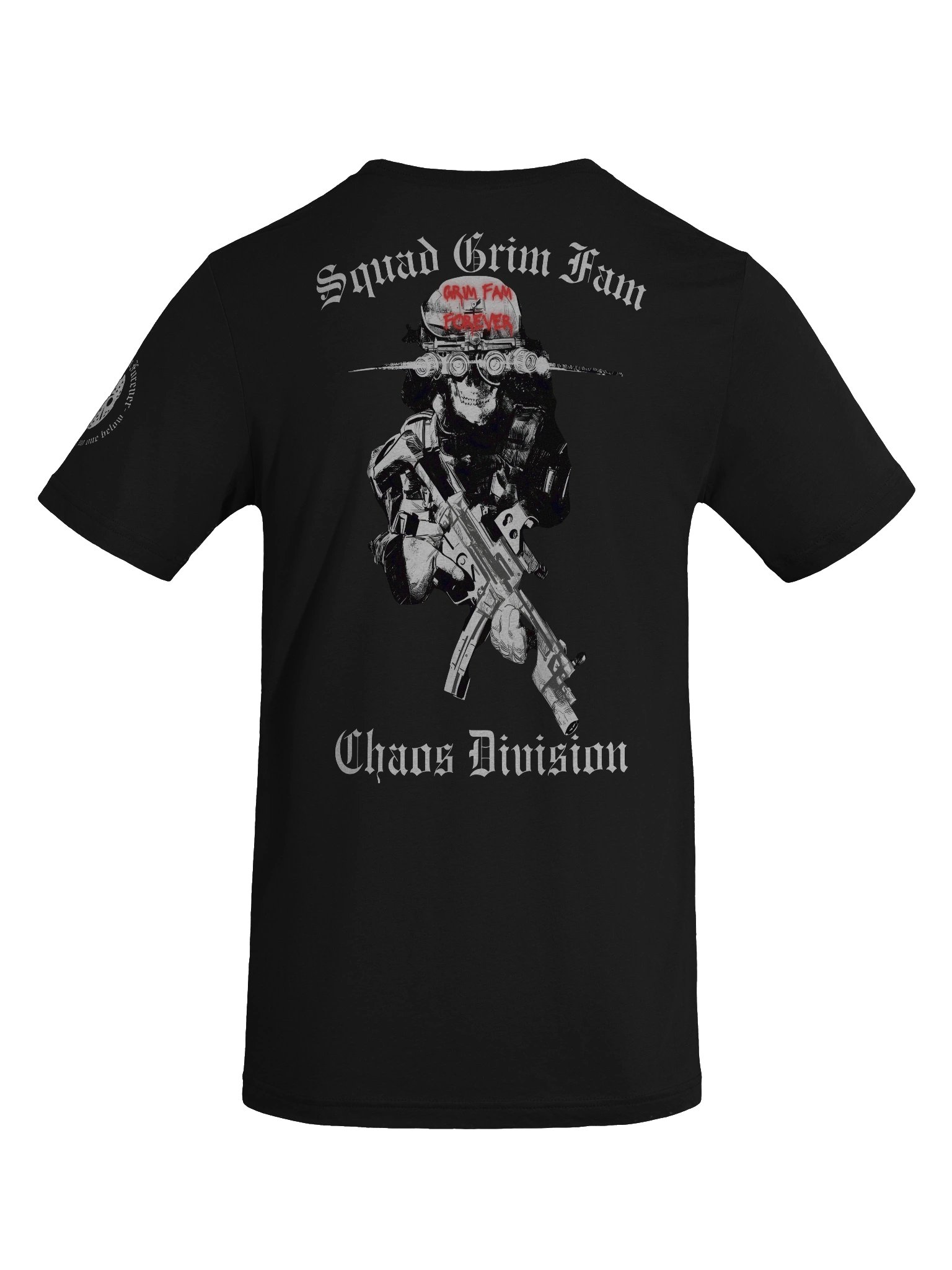 GRIM FAM — SQUAD GRIM FAM — CHAOS DIVISION | TEAM EXCLUSIVE: GRIM ANGEL OF W'S - SHIRT - #1 - Black / Navy / Blue / Red / Grey product image (2)