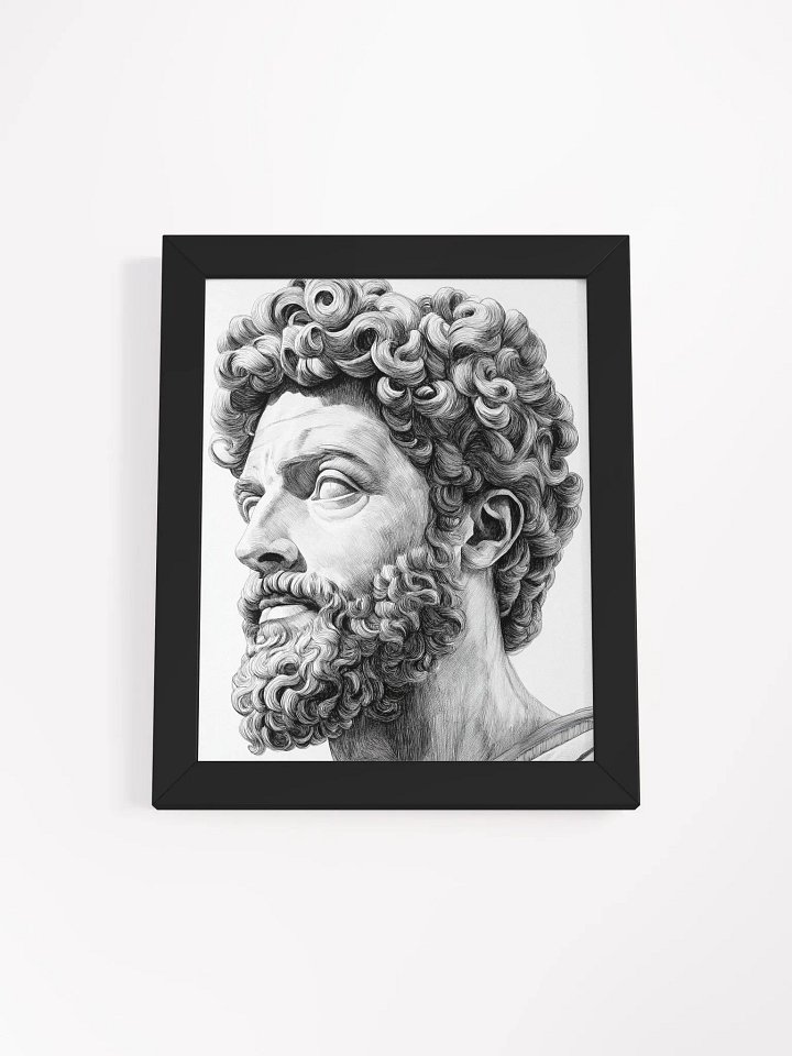 Marcus Aurelius: The Stoic’s Gaze — Charcoal Portrait Art Print (8×10) | Ancient Rome Classical Wall Art | Minimalist Black & White product image (2)
