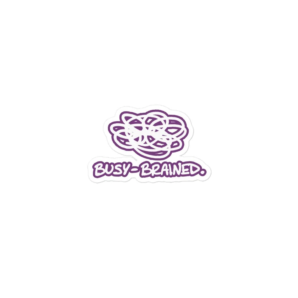 BUSY-BRAINED (lined design, #763D7D) magnet product image (1)