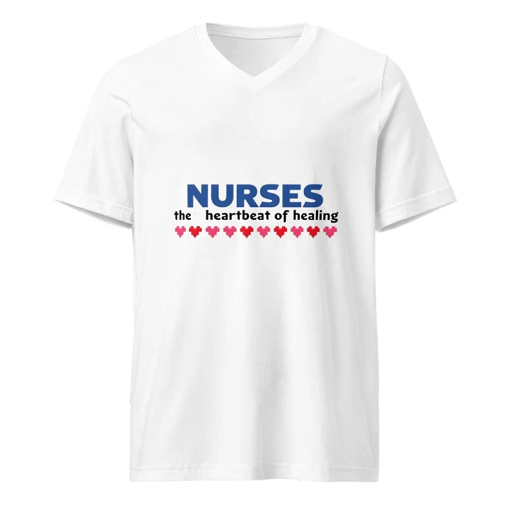 Heartbeat of Healing Nurses V-Neck Tee product image (1)
