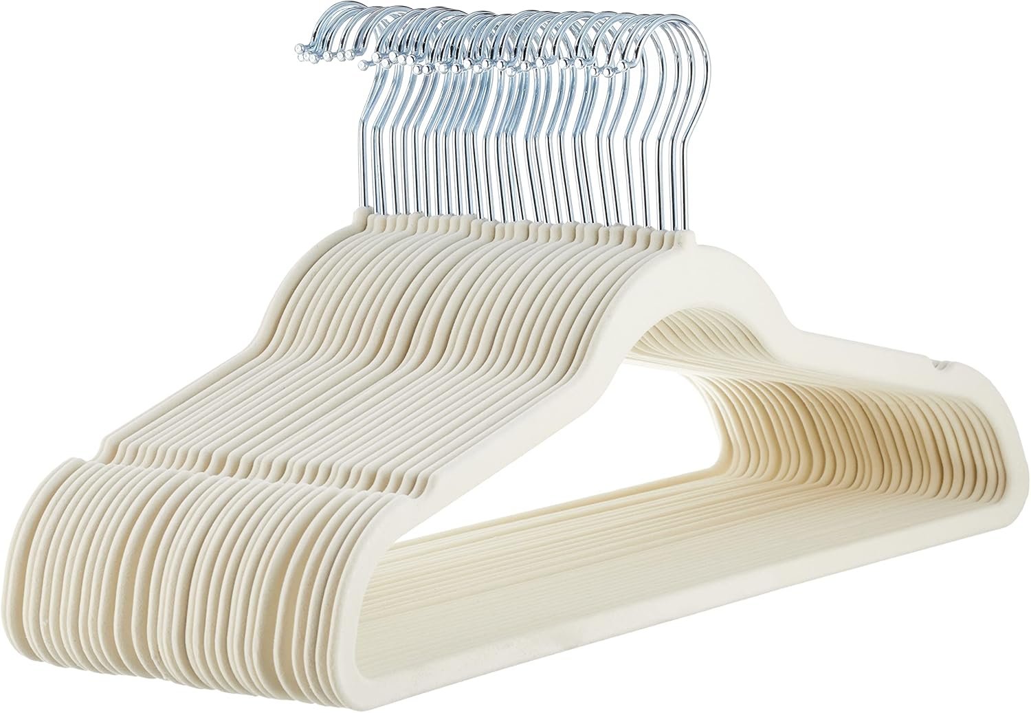Slim Velvet Non-Slip Space-Saving Clothes Hangers with Shoulder Notches – Closet Organizer for Suits, Shirts, Coats & Pants (50-Pack) product image (10)