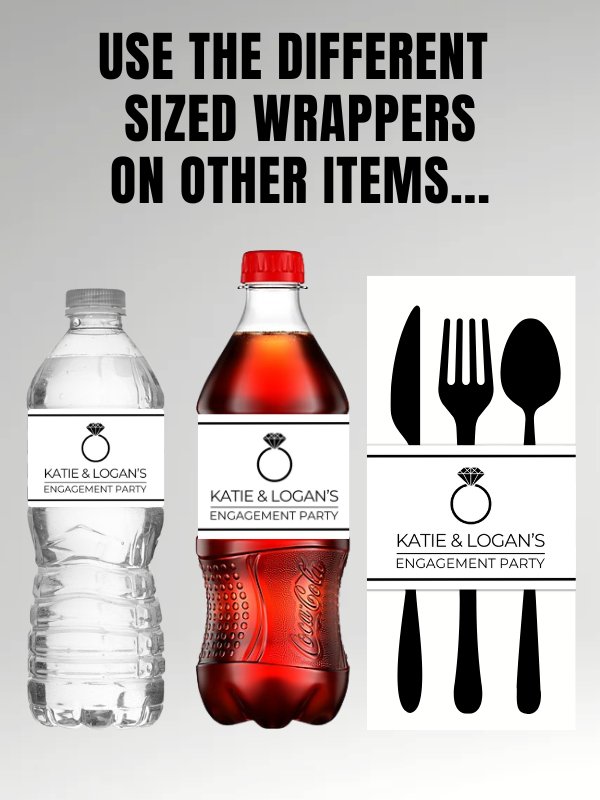 Wedding / Engagement Party Water Bottle Wrappers product image (4)
