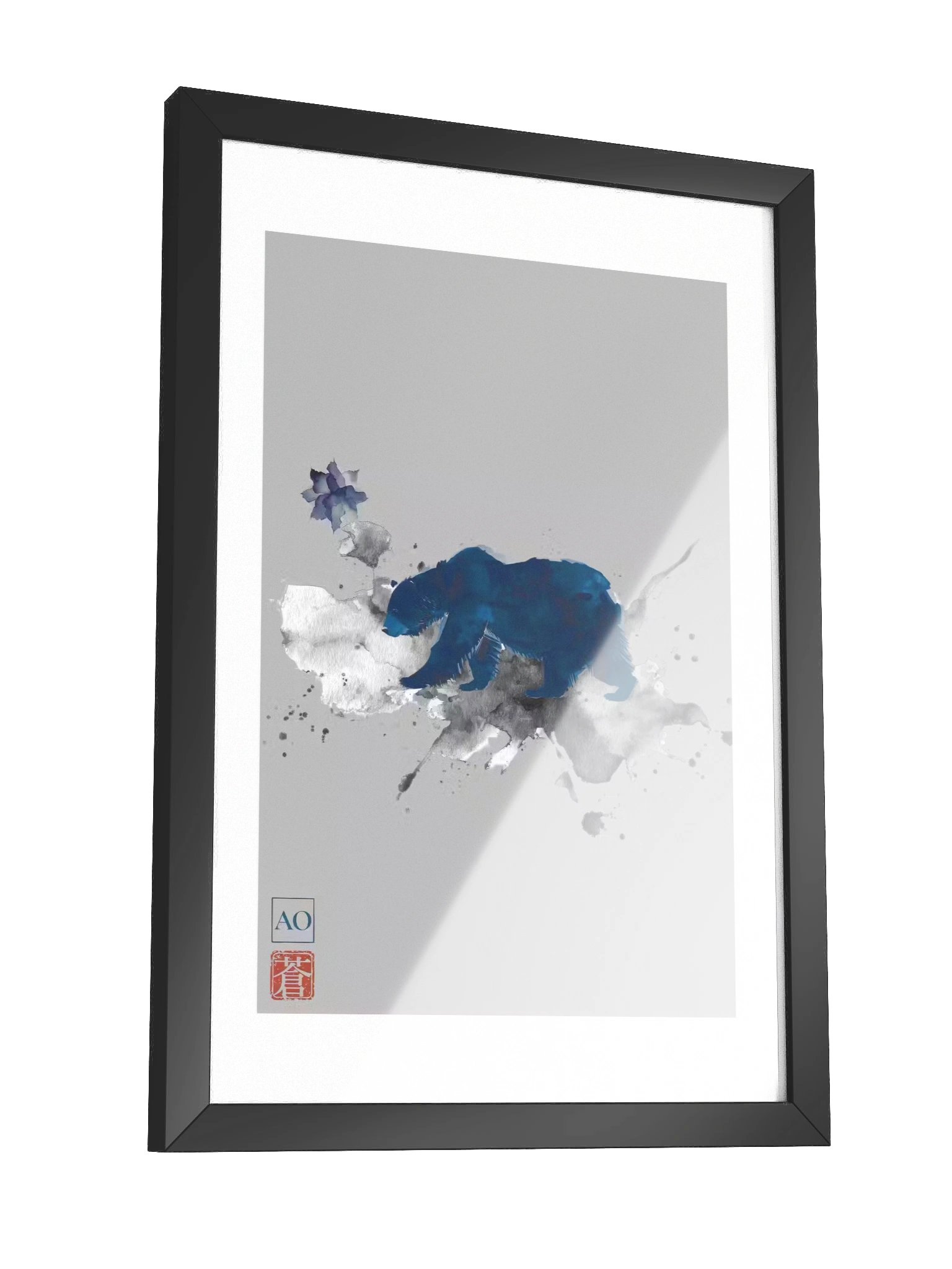 California Japanese Ink Art Print | Golden State Spirit No.09 | Framed Wall Art - AO Japan Blue product image (3)