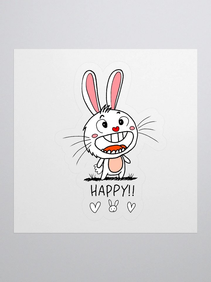 Smiling Rabbit Kiss Cut Stickers product image (3)