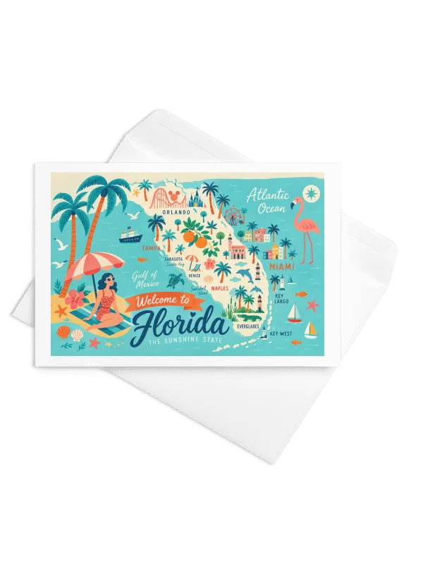 Welcome to Florida Retro Greeting Card product image (2)