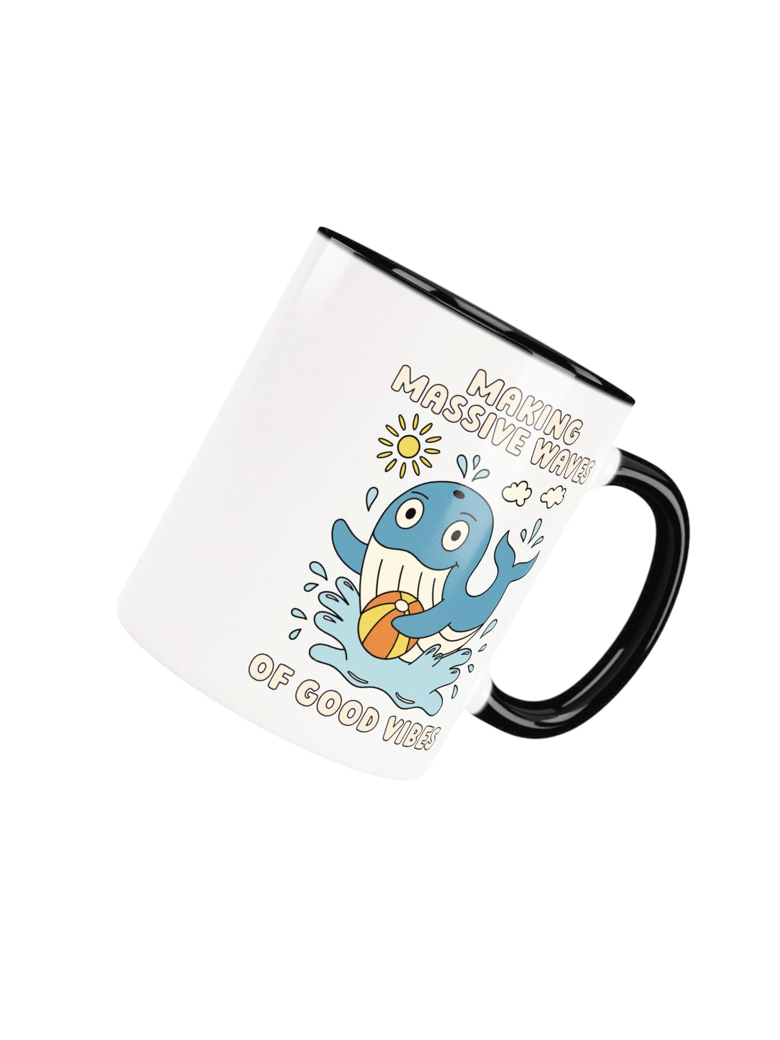 Making Massive Waves of Good Vibes Cute Silly Funny Whale Mug product image (4)