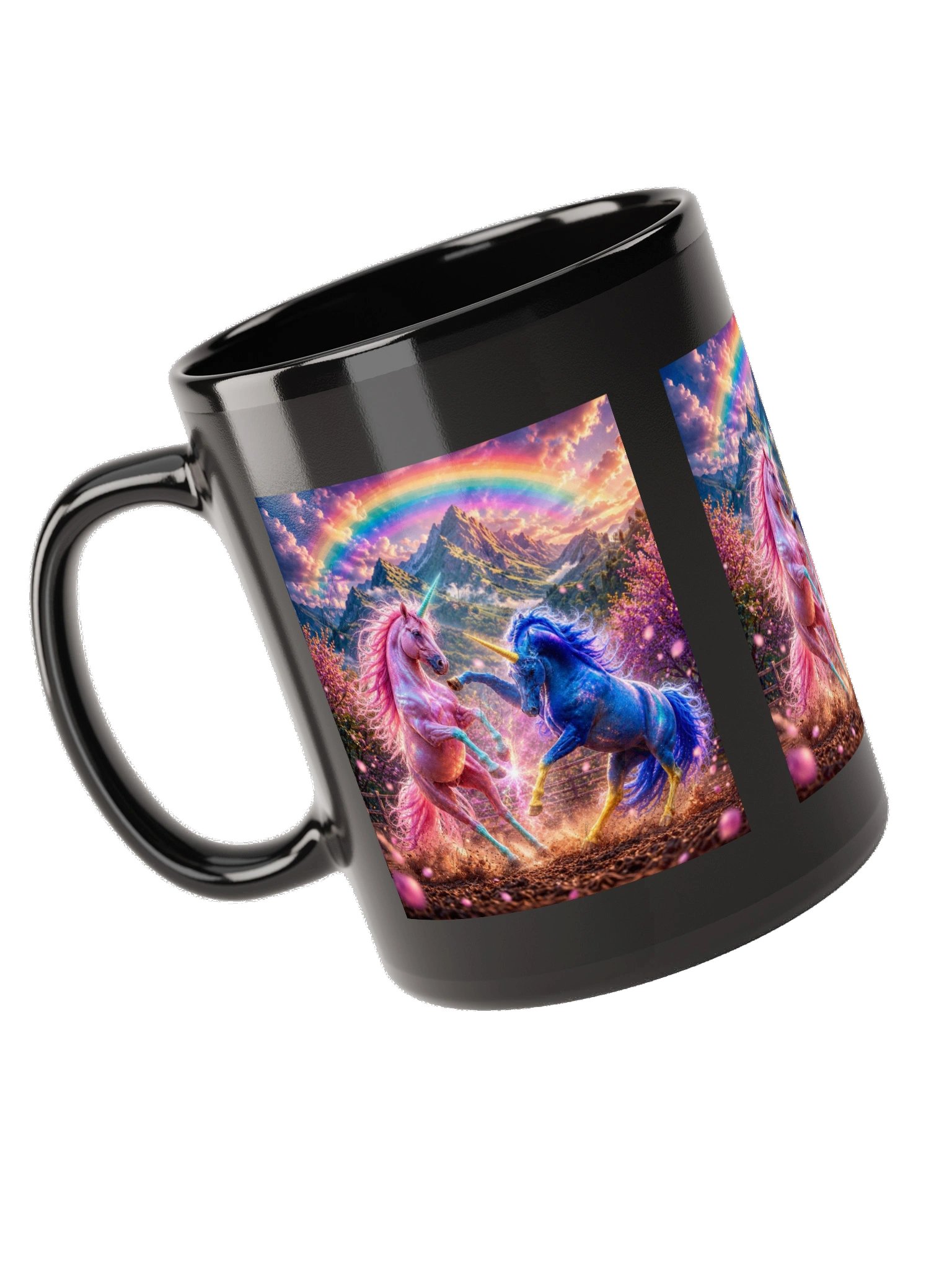 Fighting Unicorns Black Glossy Mug product image (11)