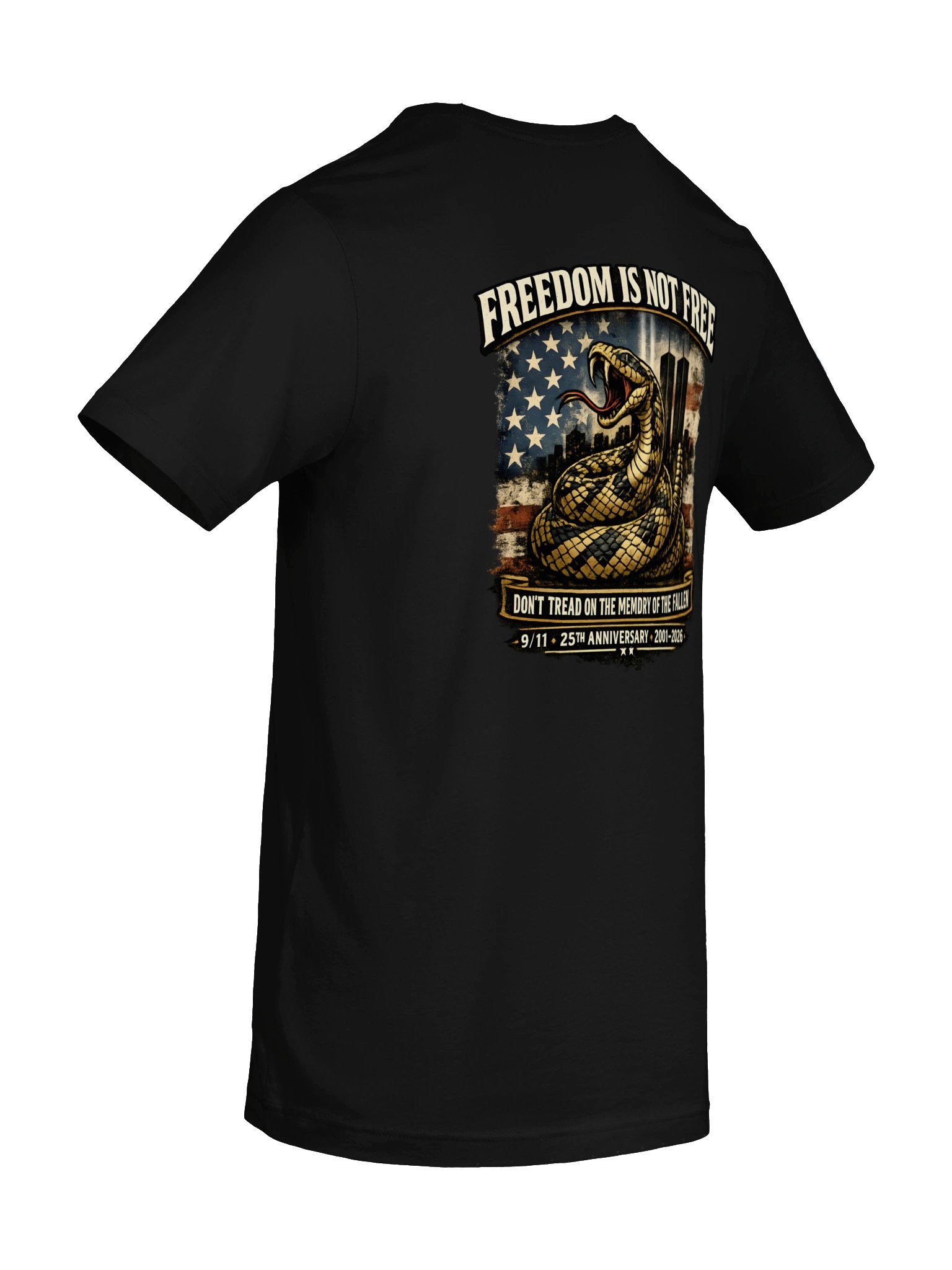 Gadsden Flag 9/11 25th Anniversary Shirt, Freedom Is Not Free Never Forget Memorial Tee, 2001–2026 Patriotic Snake Shirt product image (8)