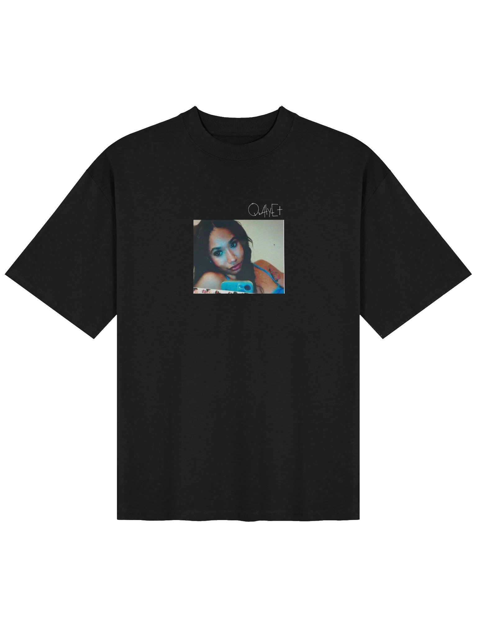 QWHYET BADDIE Oversized Tee (WHITE LOGO) product image (2)