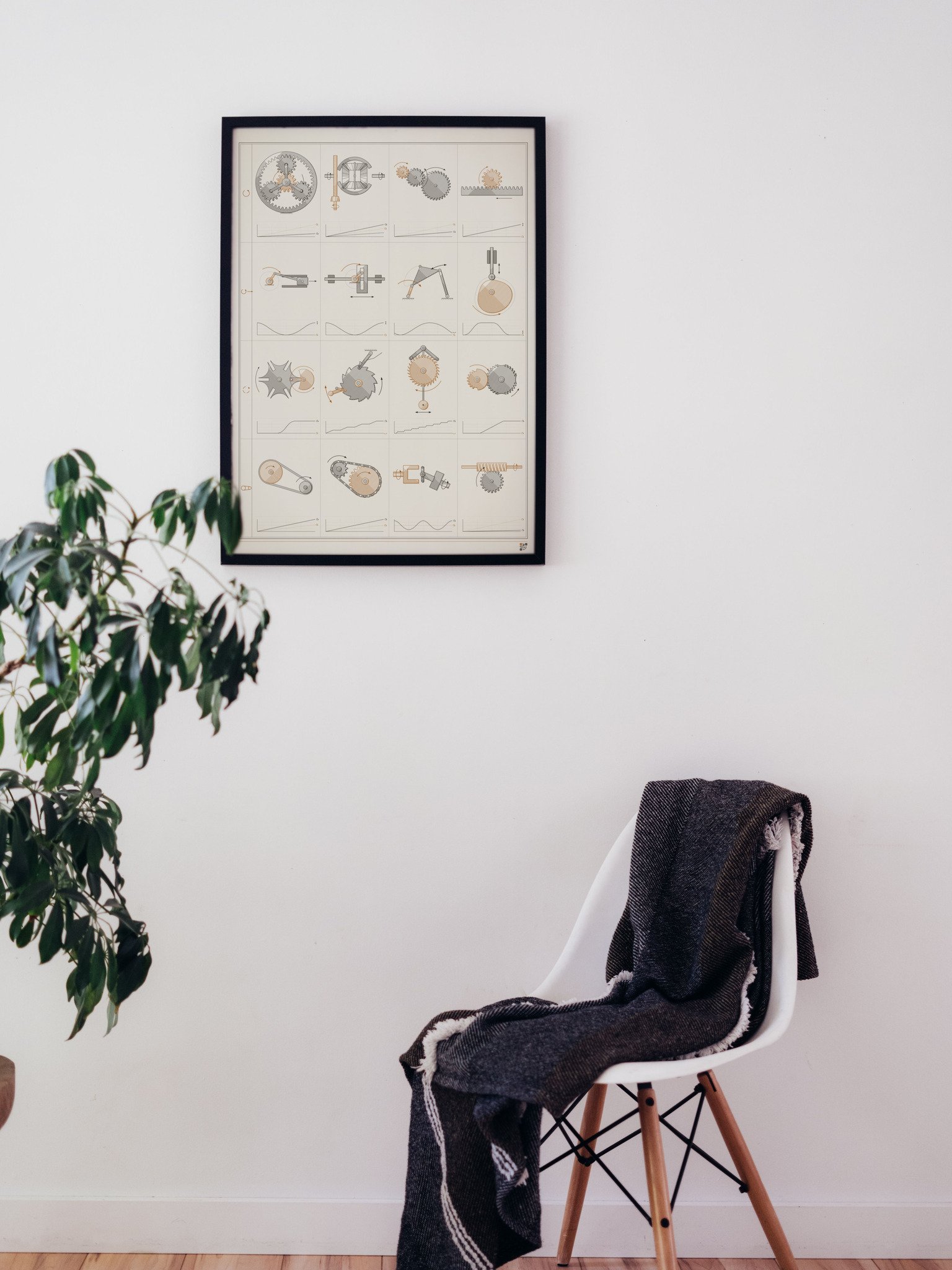 Mechanical atlas print, framed, 18 x 24 in · MOTION product image (1)