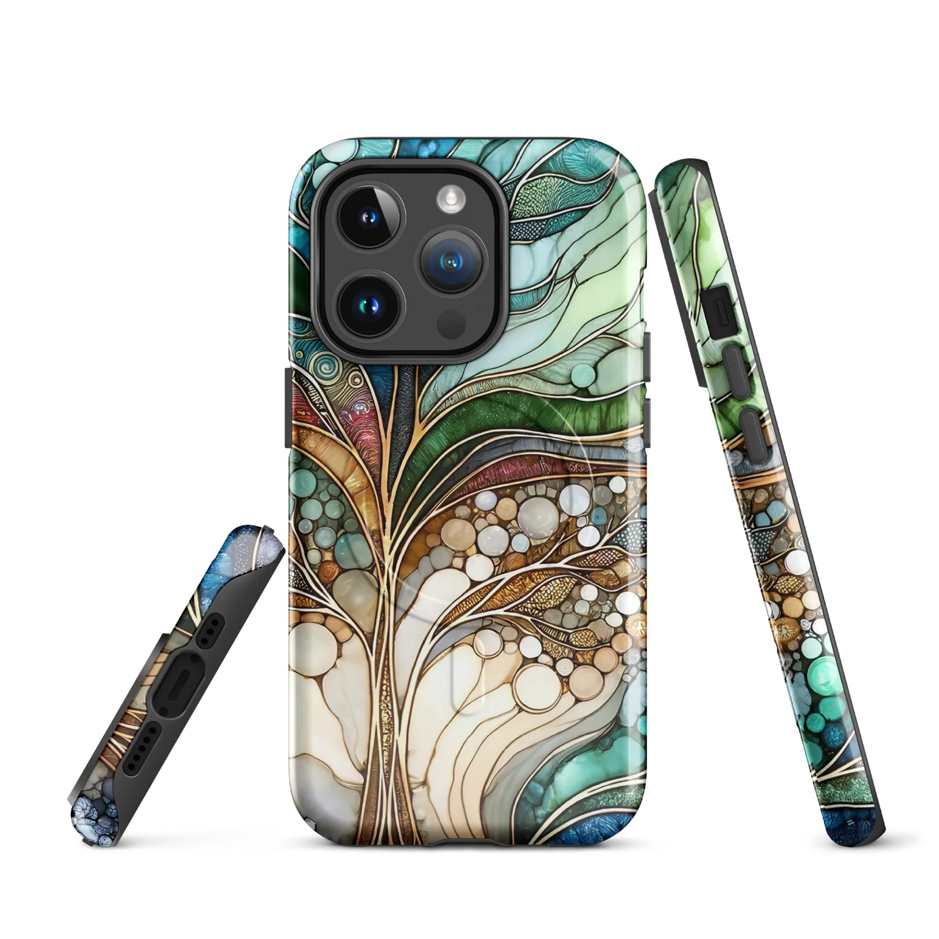 Artistic Tree Mosaic Tough Magnetic MagSafe® iPhone® 14, iPhone 15, iPhone 16, iPhone 17, Pro, Pro Max, Plus Cases. product image (1)