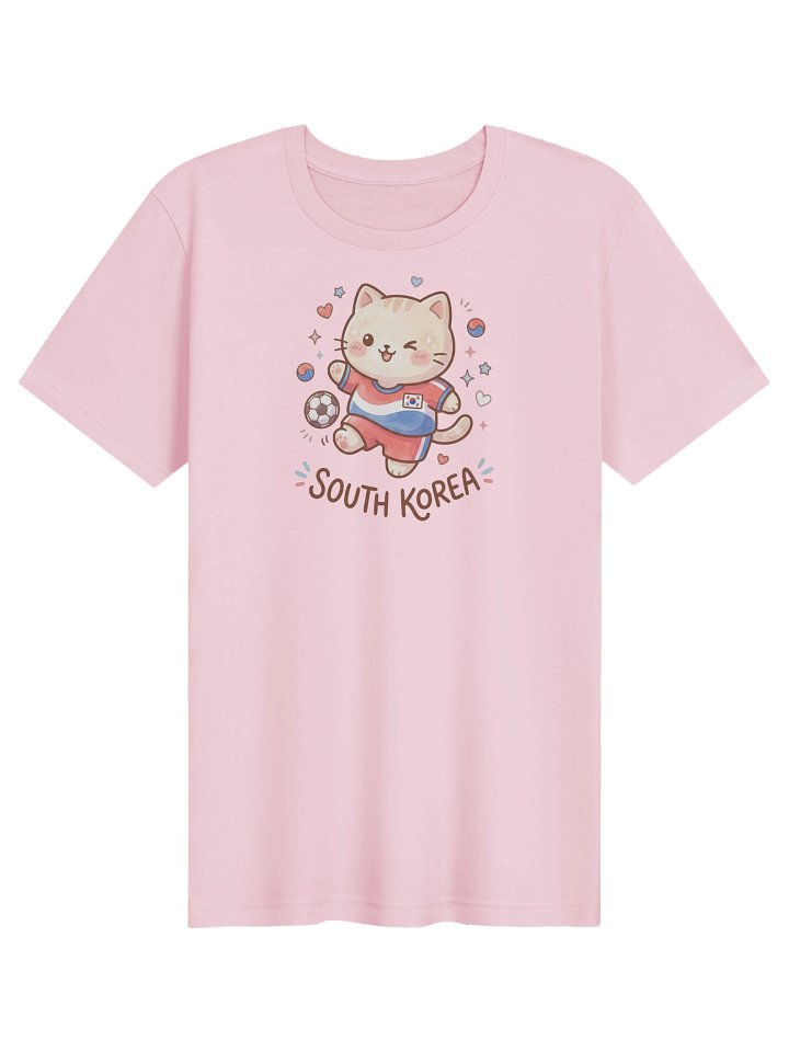 South Korea Soccer Cat Shirt, Cute Korea Football Fan Tee, Kawaii Match Day Shirt product image (31)