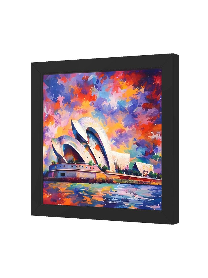 Symphonie von Sydney: Abstraktes OpernhausVibrant Ayous Wood Framed Matte Poster product image (17)