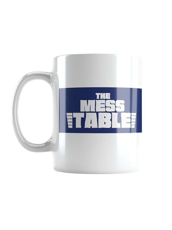 White Mug with Blue/White TMT Banner product image (2)