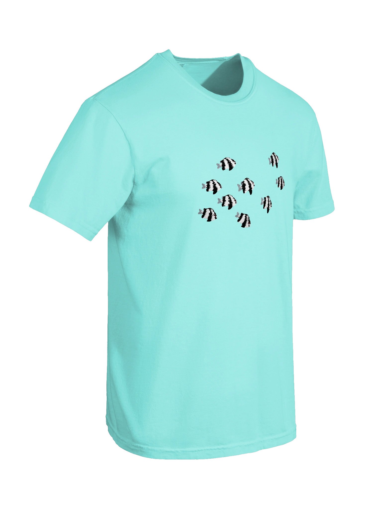 A School of Three-Stripe Damsels Embroidered Premium Shirt | Saltwater Reef Aquarium Fish & Marine Life Apparel product image (46)