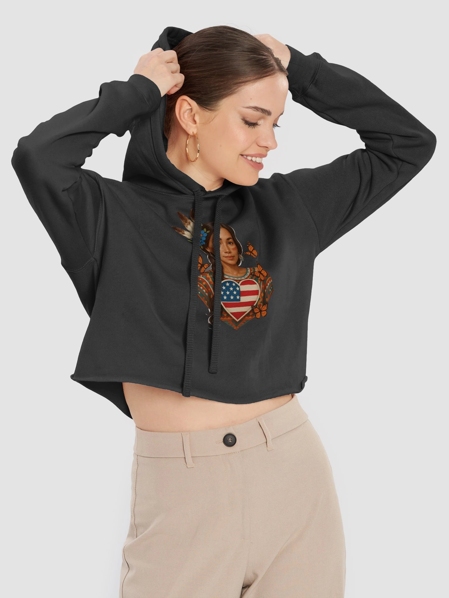 Feathered Beauty Crop Hoodie product image (18)