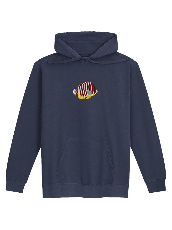 Multibarred Angelfish Embroidered Hoodie | Saltwater Reef Aquarium Fish & Ocean Lover Apparel product image (1)