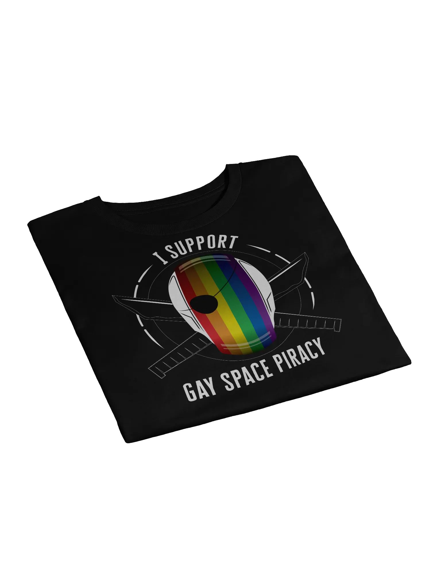 I Support Gay Space Piracy Crop Top (Black) product image (3)
