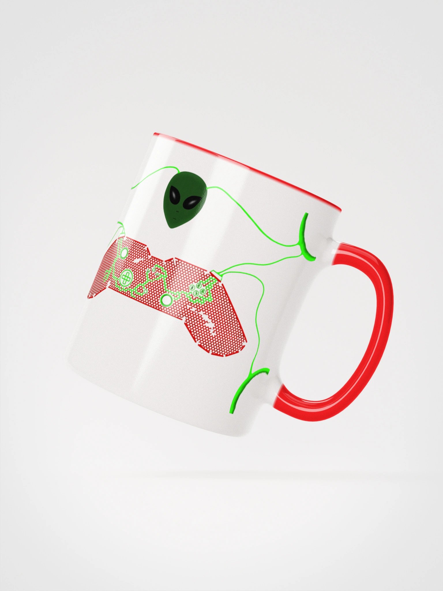 Neon Alien Game Controllers Ceramic Mug product image (3)