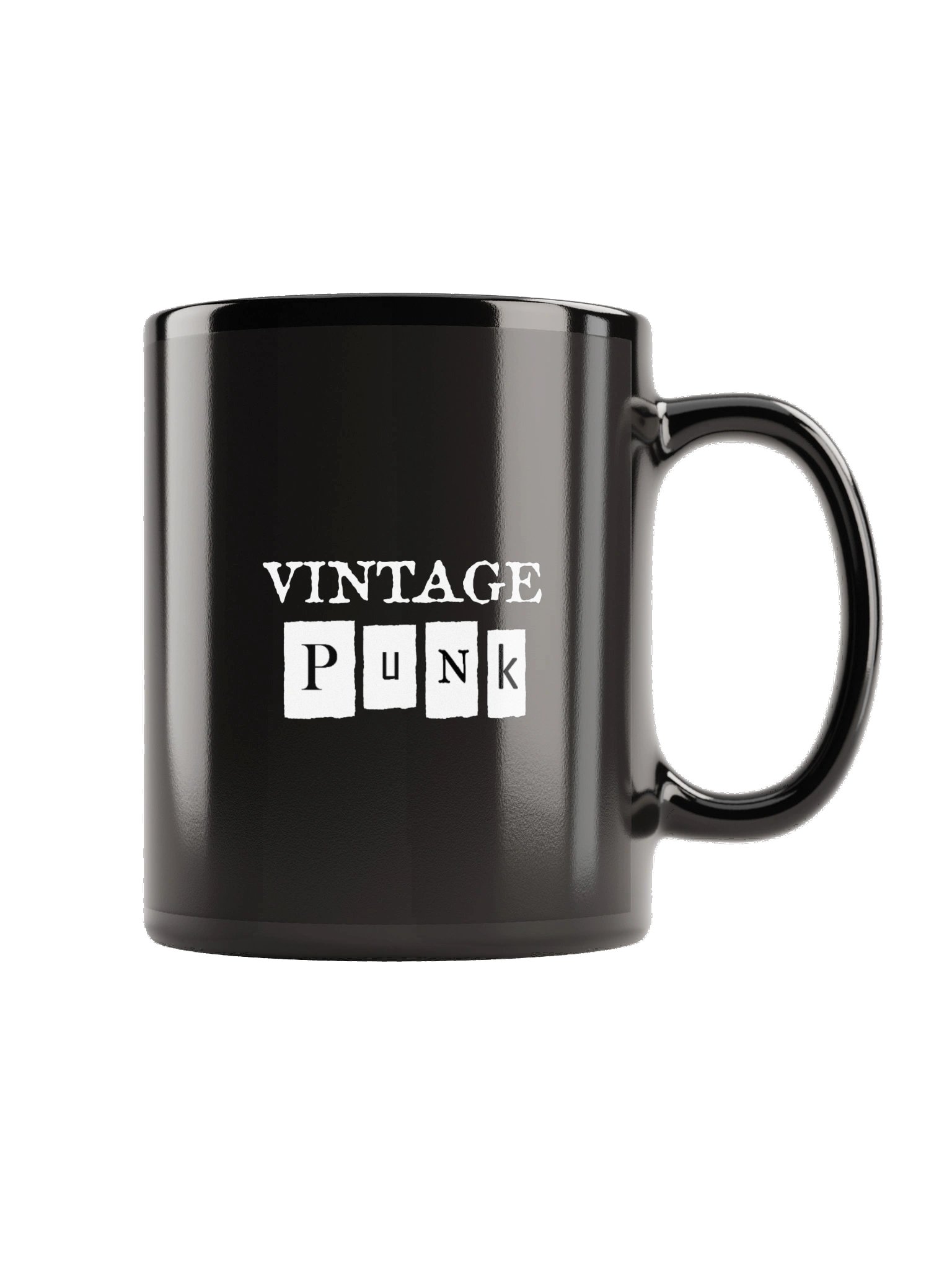 Vintage Punk Distressed Black Glossy Mug product image (5)