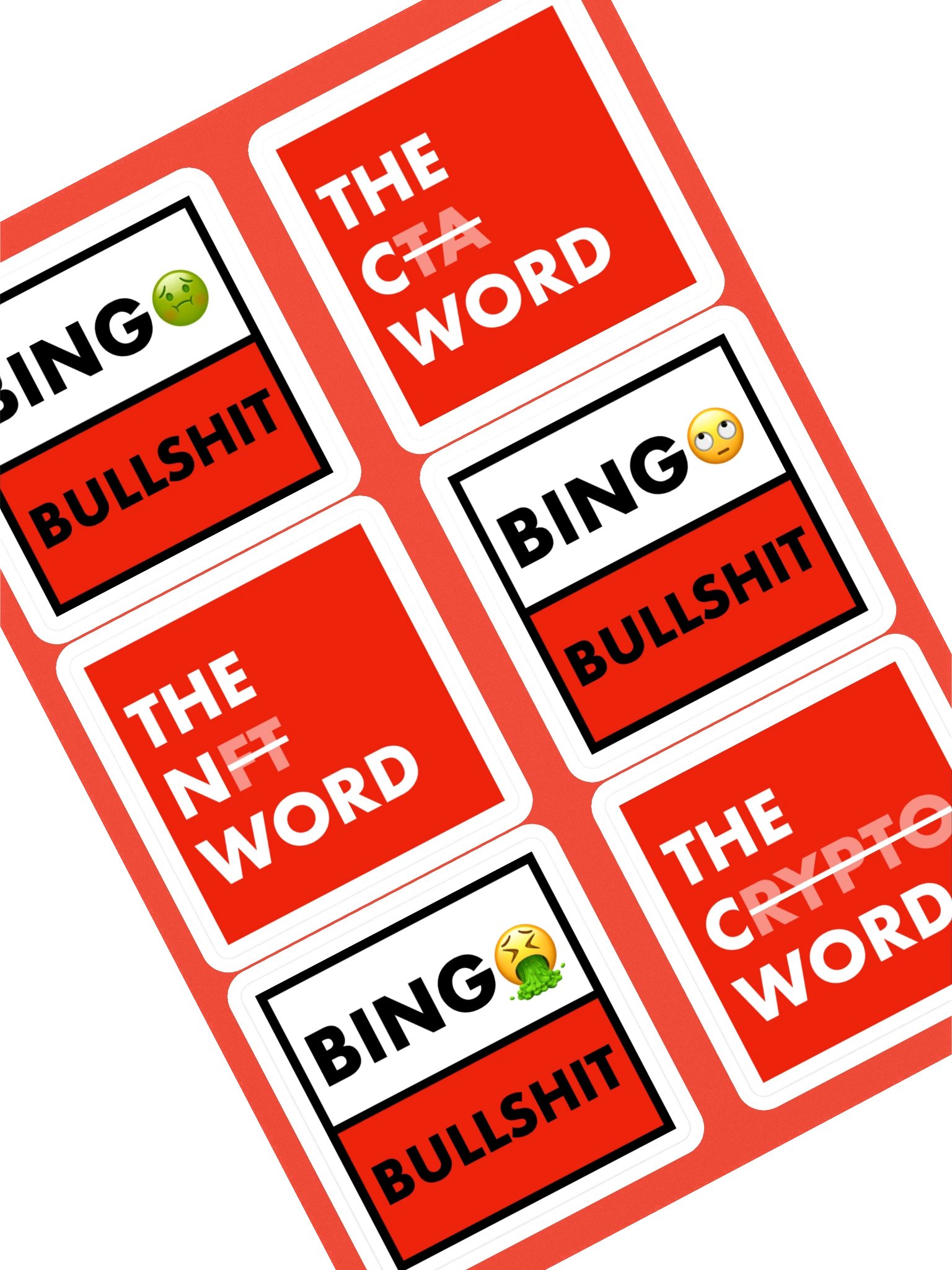 6 stickers BINGO BULLSHIT • planche A5 product image (1)