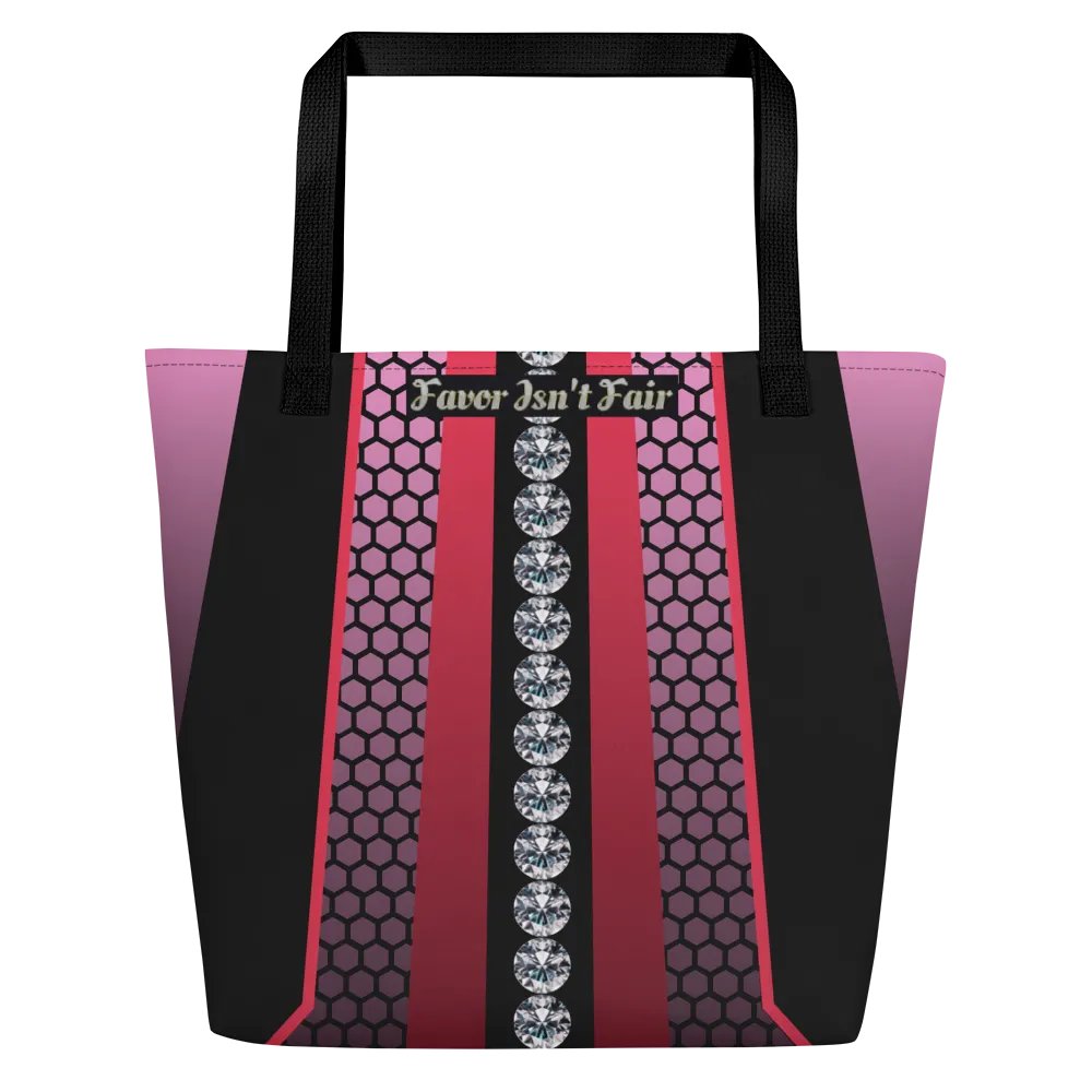 Purple/Black Geometric with Diamonds BBG Tote Bag with Pocket product image (2)