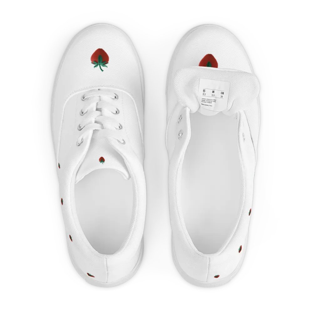 CozyAvocado Women's Lace-Up Canvas Shoes Strawberry #2 product image (8)