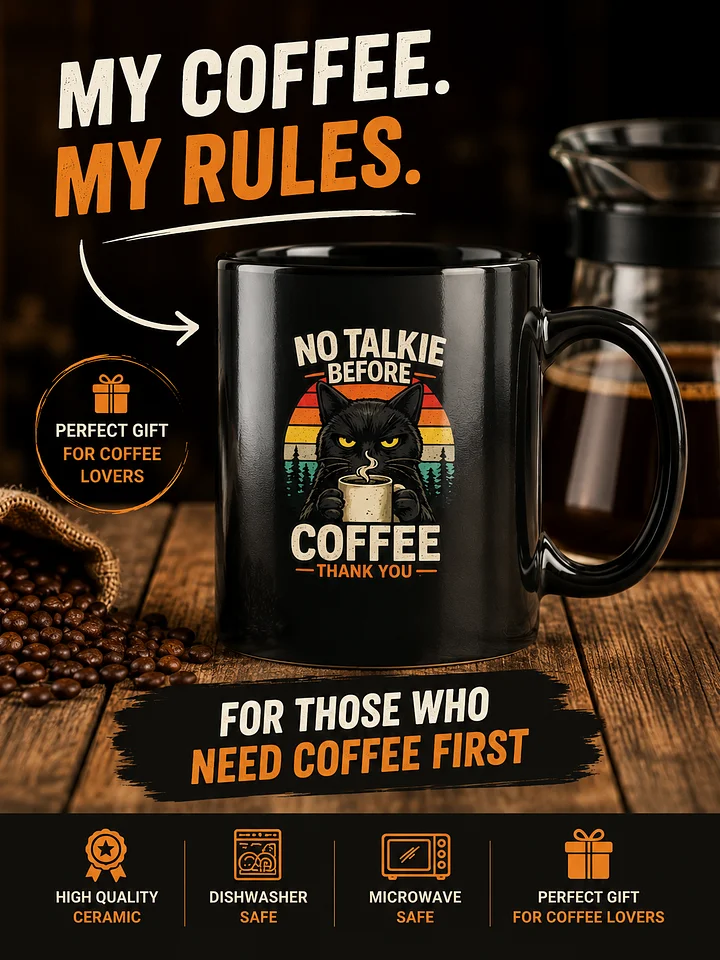 No Talike Before Coffee – Funny Cat Mug (Best Seller) product image (1)
