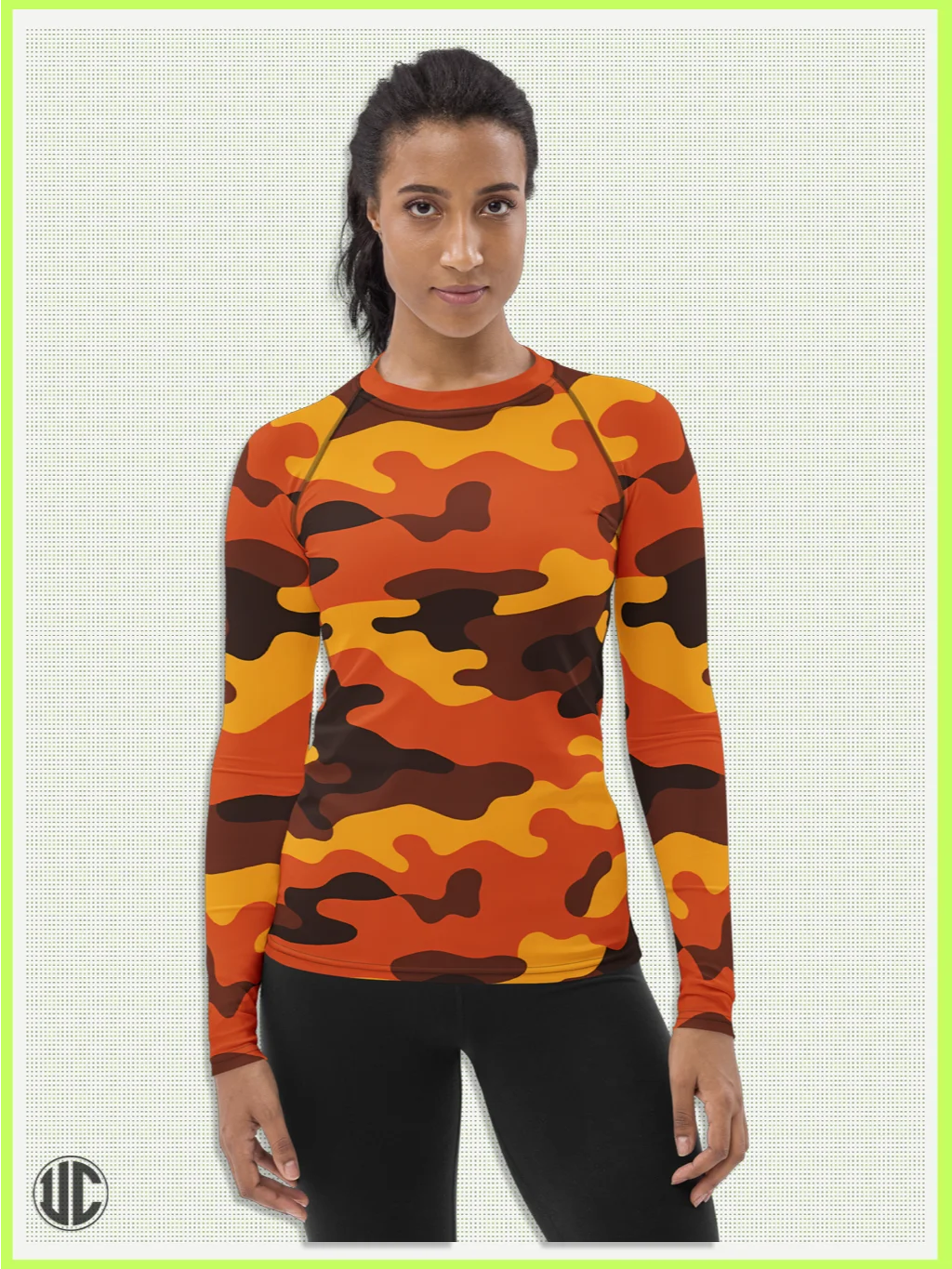 Savage Sunset Orange Camo – Women’s Rash Guard product image (5)