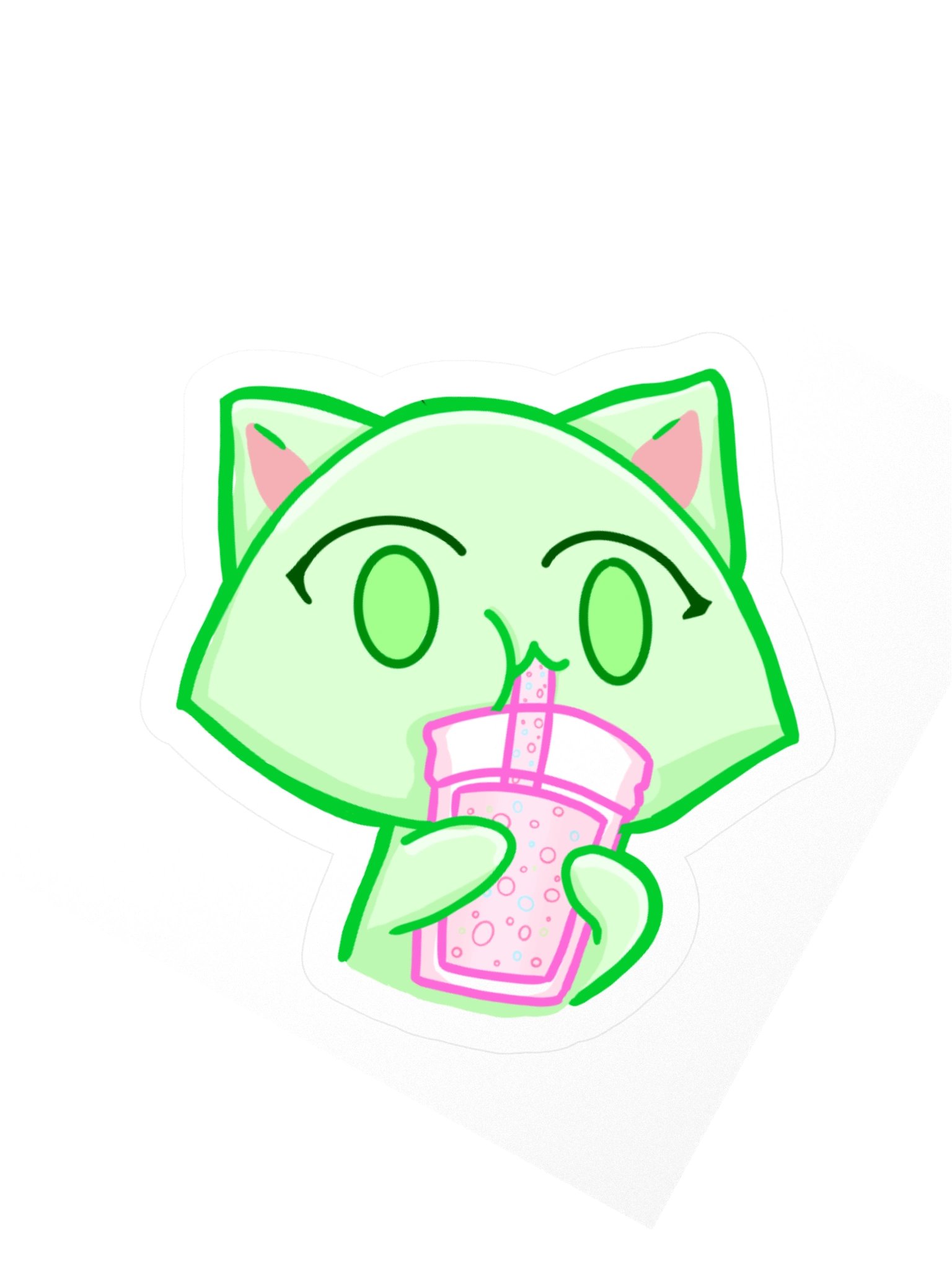 Kiwi Mochi Sipping Boba Sticker product image (7)