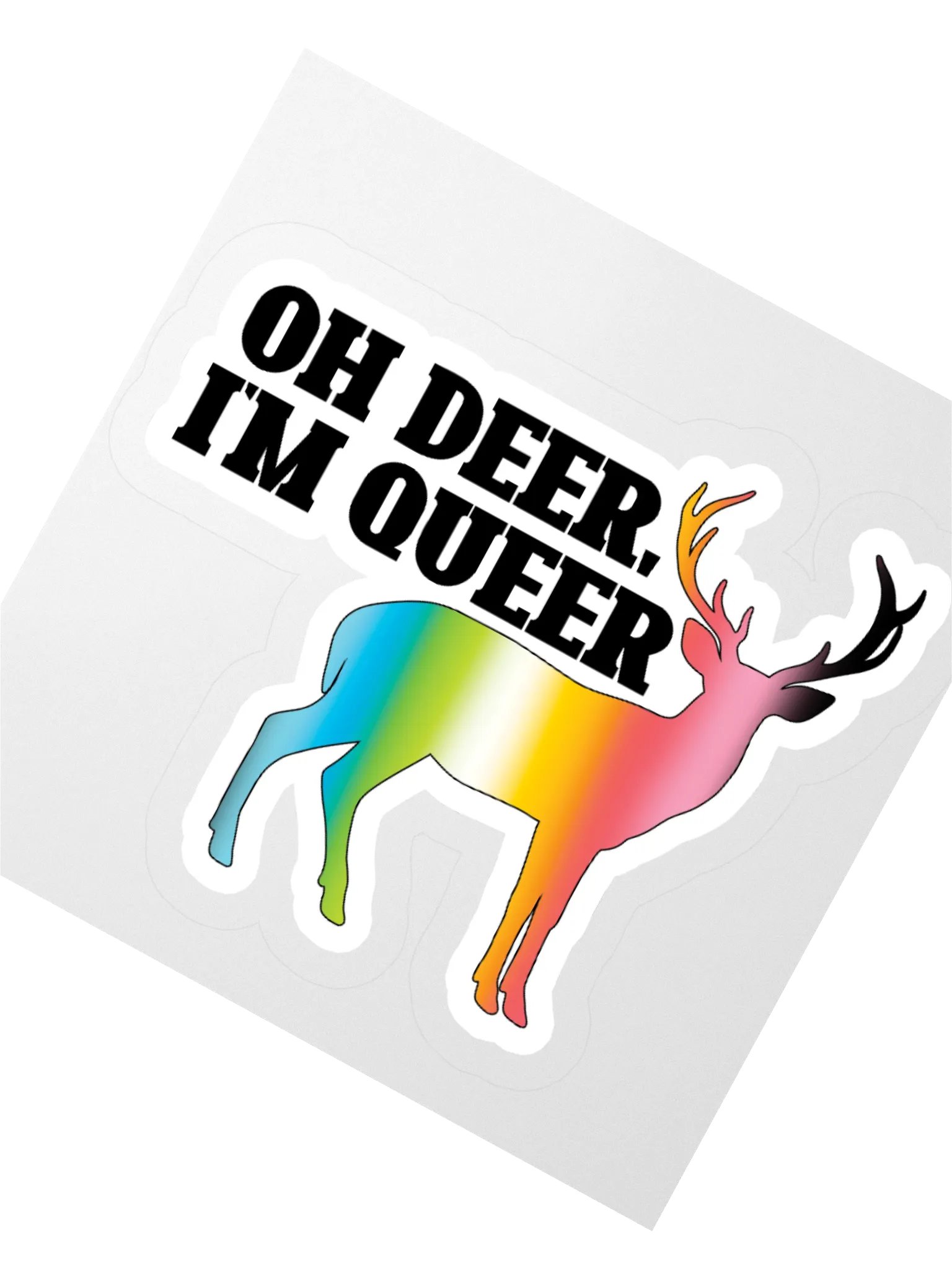 Oh Deer, I'm Queer- Queer Flag Sticker product image (6)