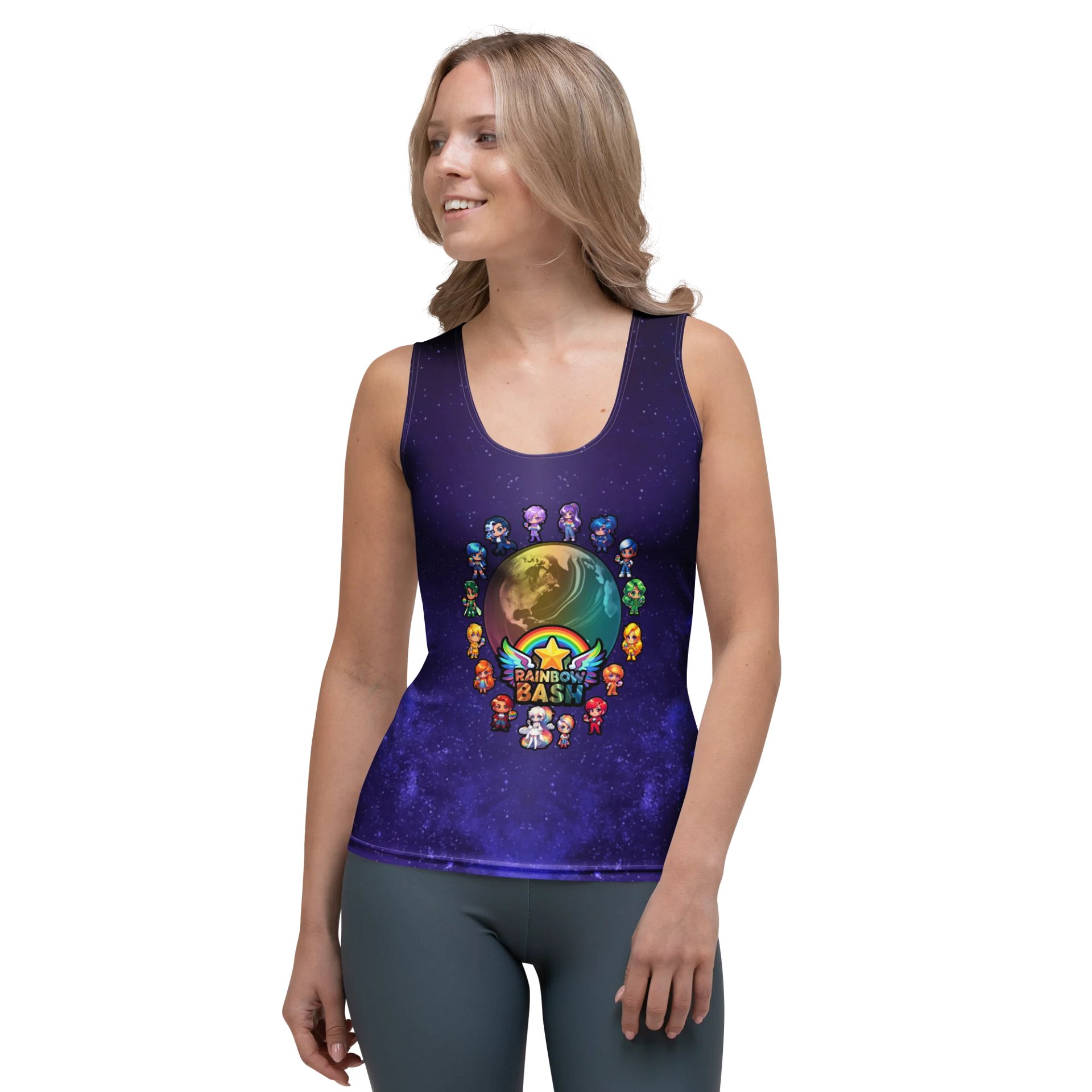 Rainbow Bash Fitted Tank product image (1)