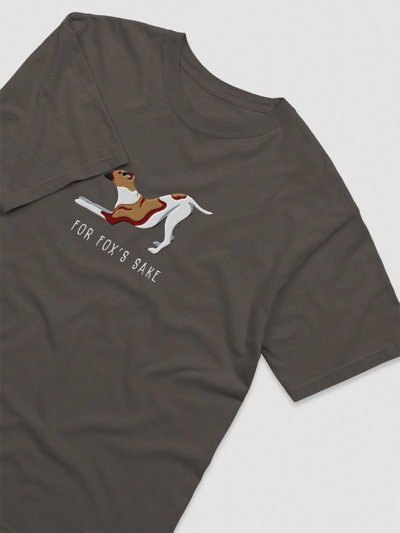 For Fox's Sake T-Shirt(Embroidered) of a Smooth Fox Terrier(Brown) product image (6)