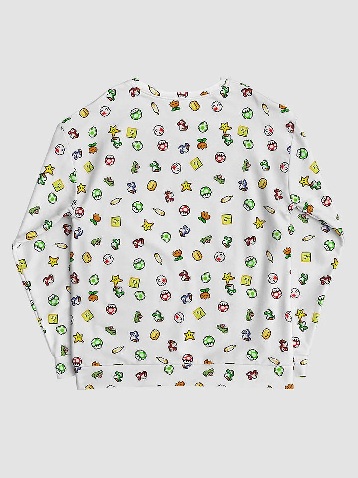 Pixel Mario All-Over Print Unisex Sweatshirt product image (2)
