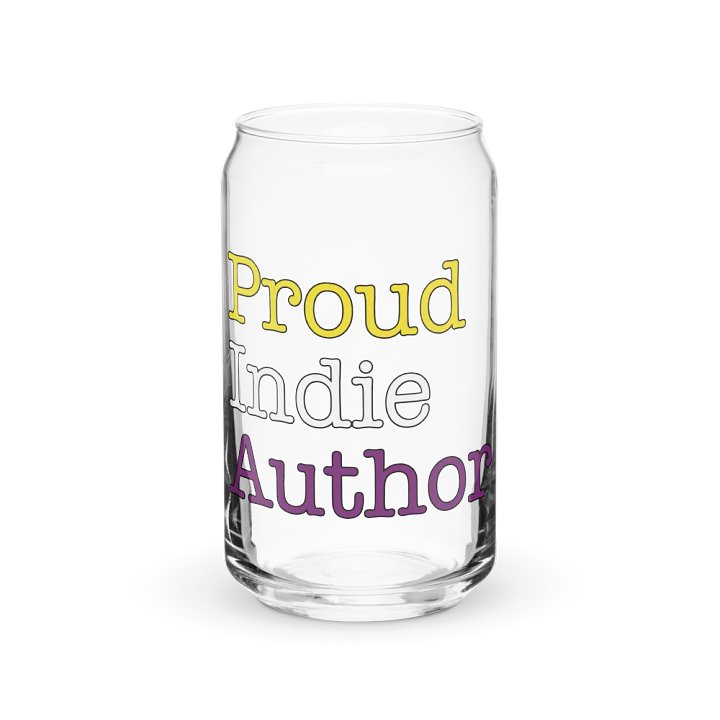 Nonbinary "Proud Indie Author” Can-Shaped Glass product image (1)