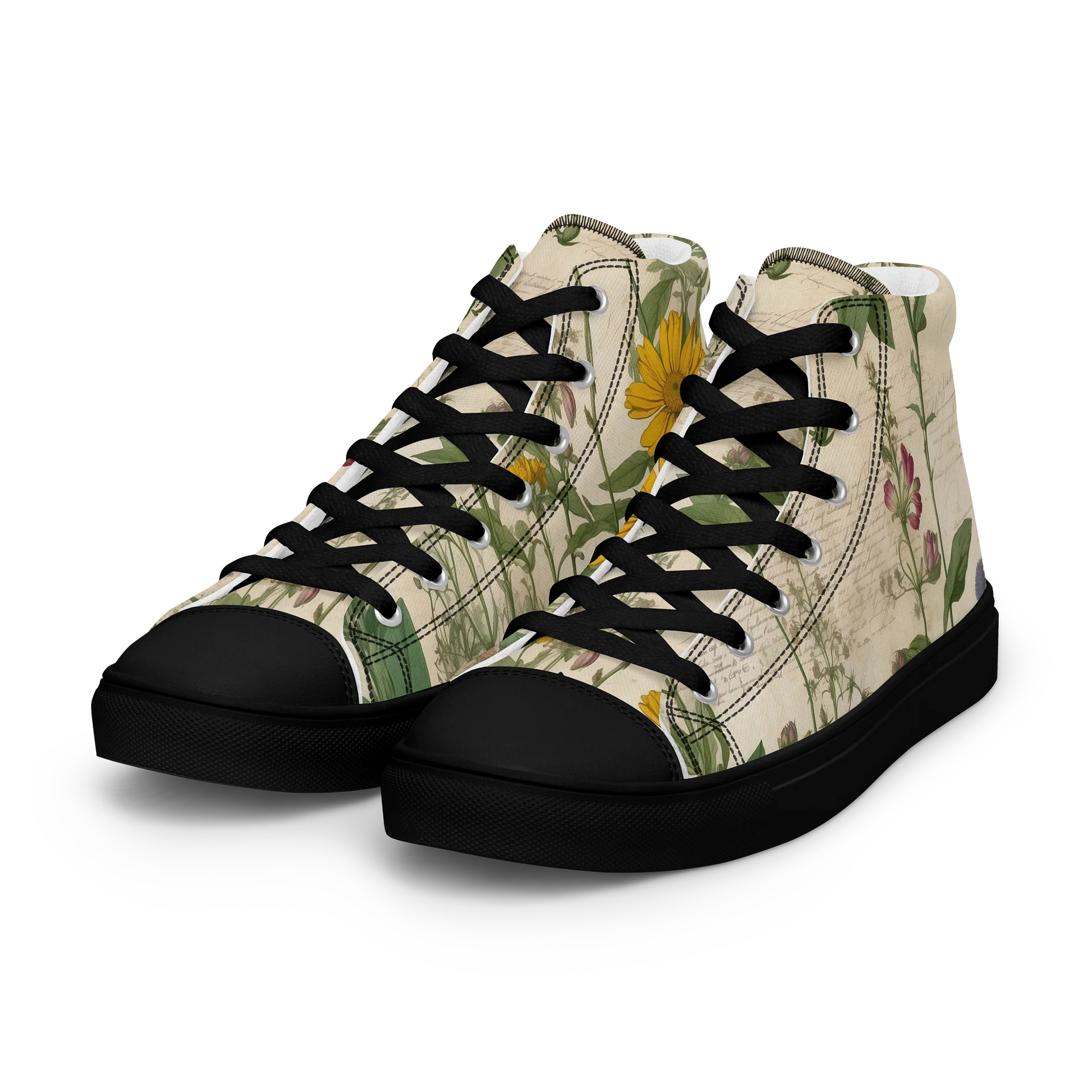 Vintage Wildflower High Top Canvas Shoes product image (6)