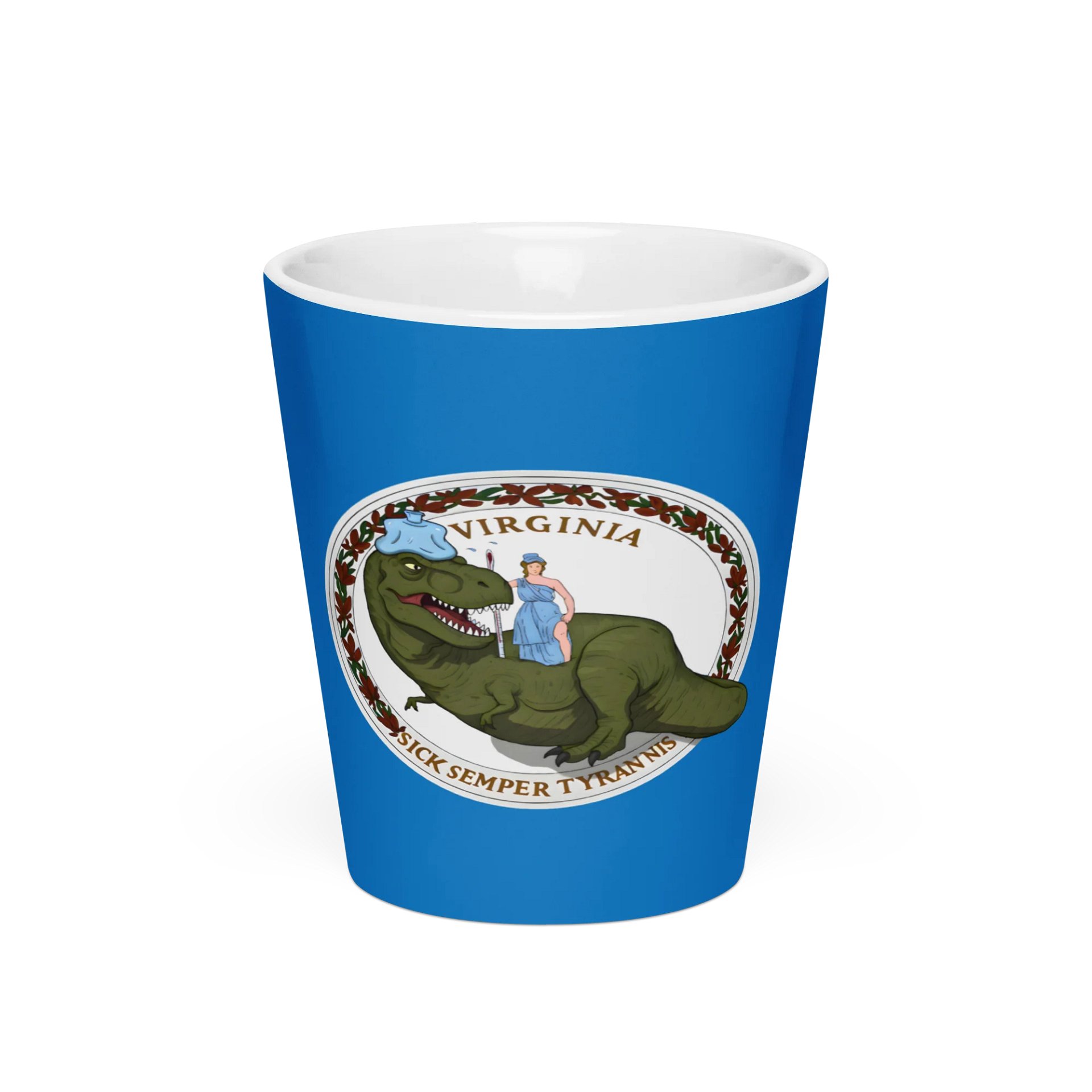 Virginia Flag - Sick Tyrannosaurus Rex Edition Latte Mug product image (1)
