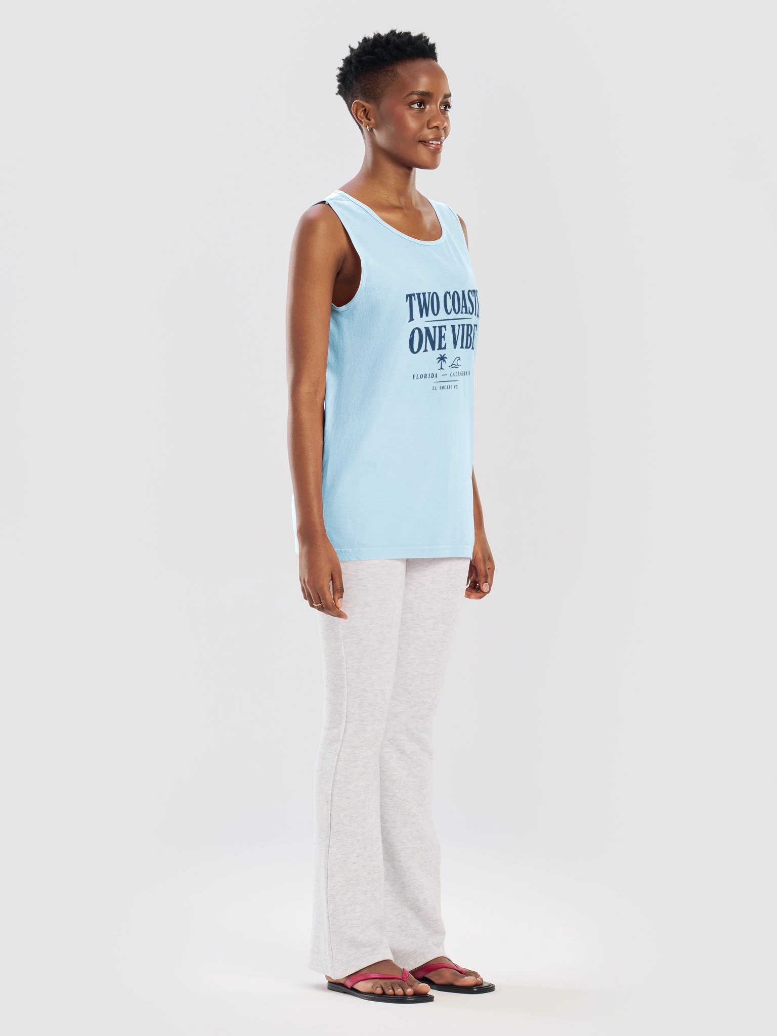 LL Social Co. Two Coasts One Vibe Tank — Florida to California - Navy product image (89)
